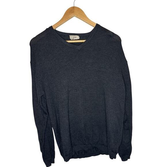 J. Crew Merino Wool Dark Gray V Neck Men's Sweater V-Neck Sweater Size Small - Picture 1 of 5